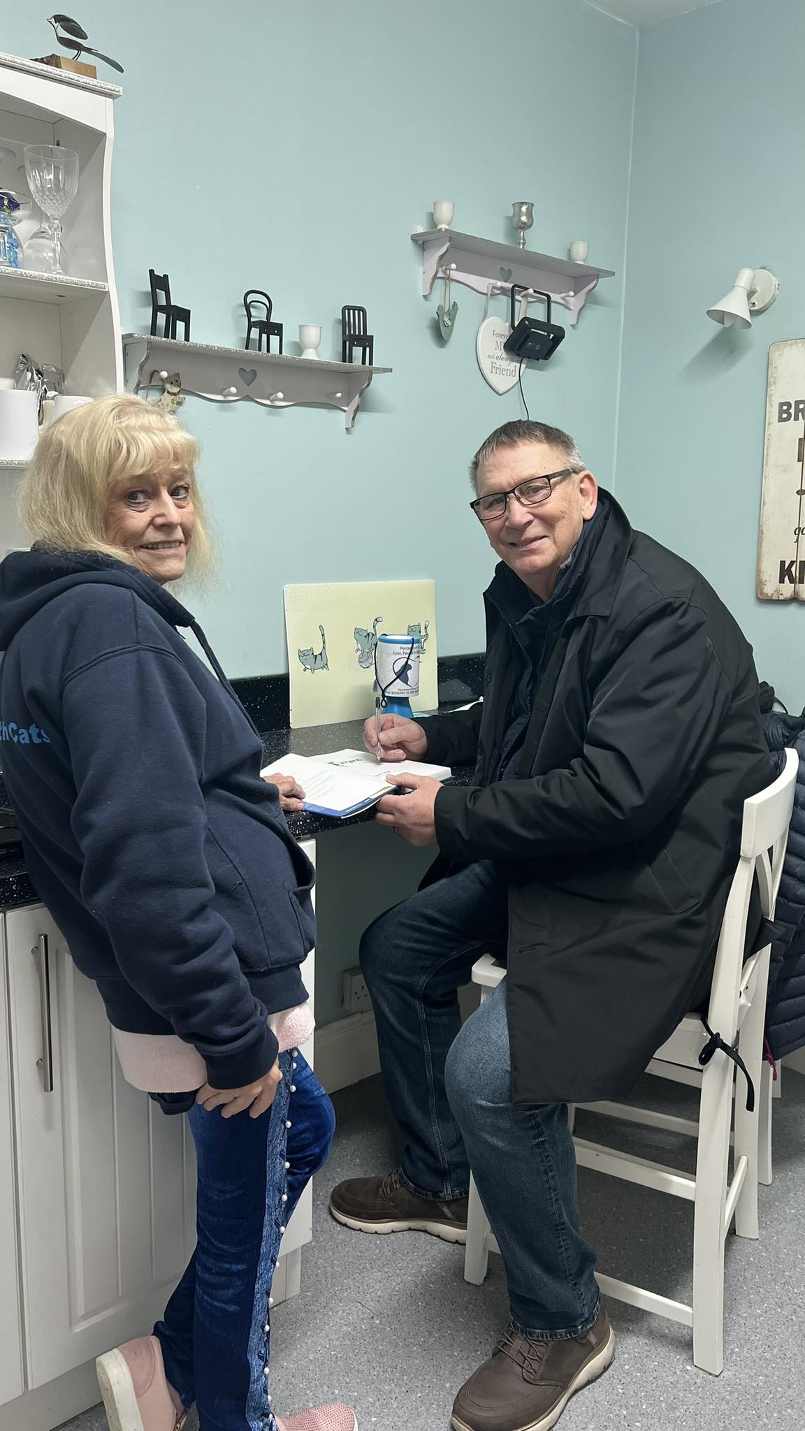 Alan Knight MBE and Penny Parker at the Portsmouth Cats base